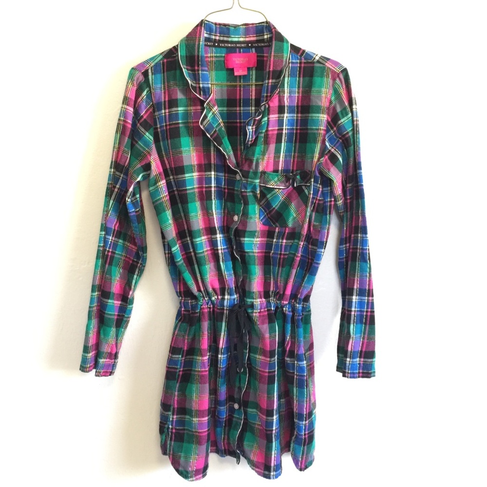 Victoria Secret Button up Flannel Nightshirt